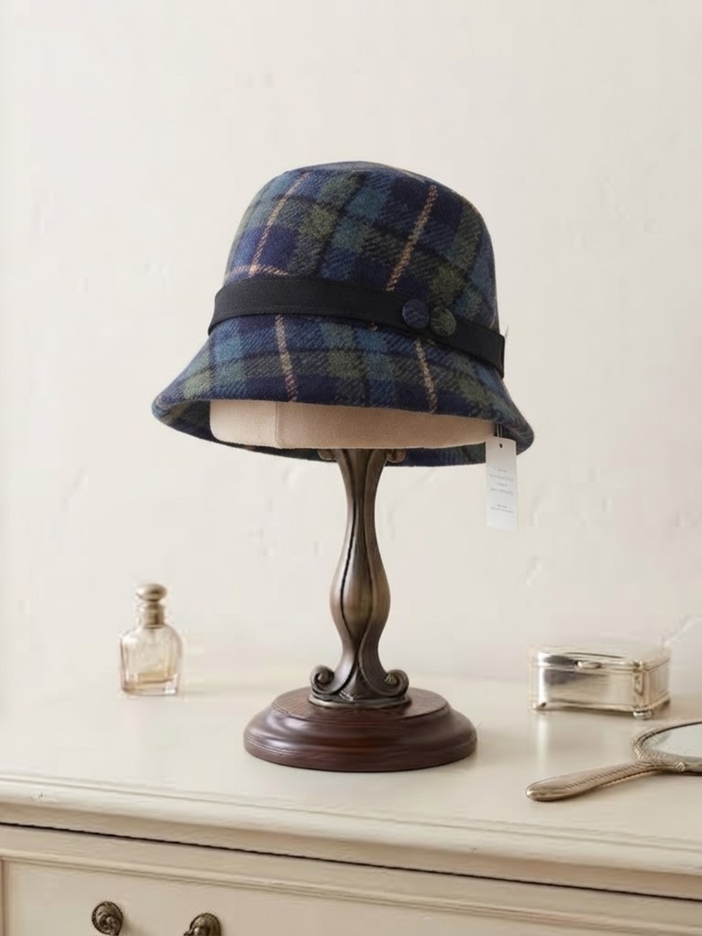 Heritage Wool Plaid Tweed Clodagh Cloche Hat Mucros Weavers